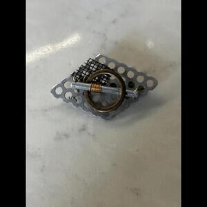 Vintage 90's Steampunk Design Brooch with Ring Detail
